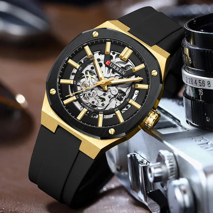 Reloj Curren 8485 automático Original en Silicona